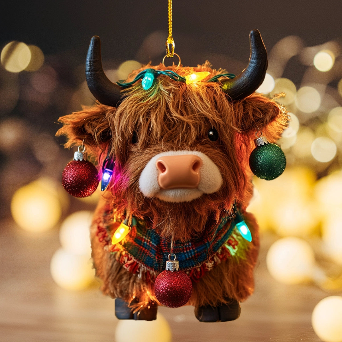 Shineful 2D Acrylic Ornament Twinkling Highland Cow