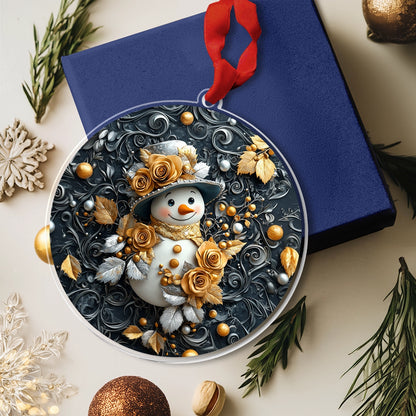 Shineful Acrylic Ornament Golden Frost Snowman