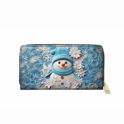 Shineful Leather Clutch Purse With Wristlet Strap Handle Winter Chic