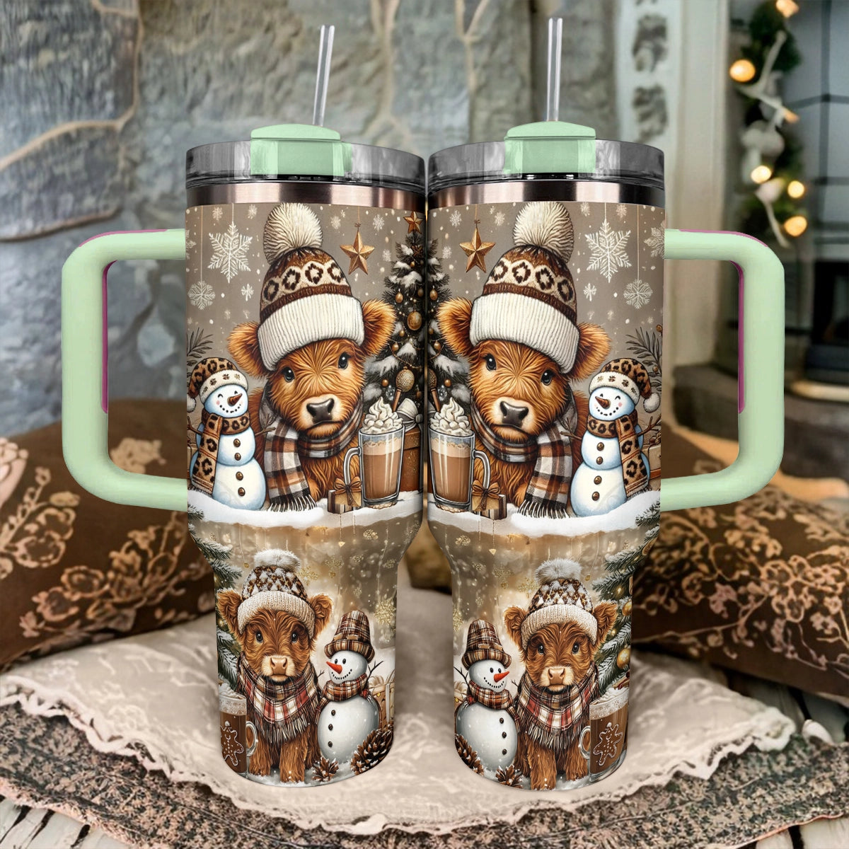 Shiny Tumbler Cozy Cow Winter Wärme Edition