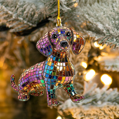 Shineful Acrylic Ornament Mosaic Dachshund