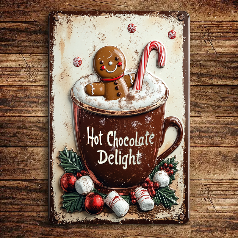 Shineful 2D Metal Sign Festive Hot Chocolate Charm