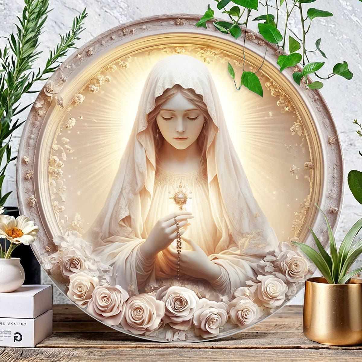 Shineful 2D Wooden Plaque, Hanging Decor, Door Sign - Rose Of The Divine