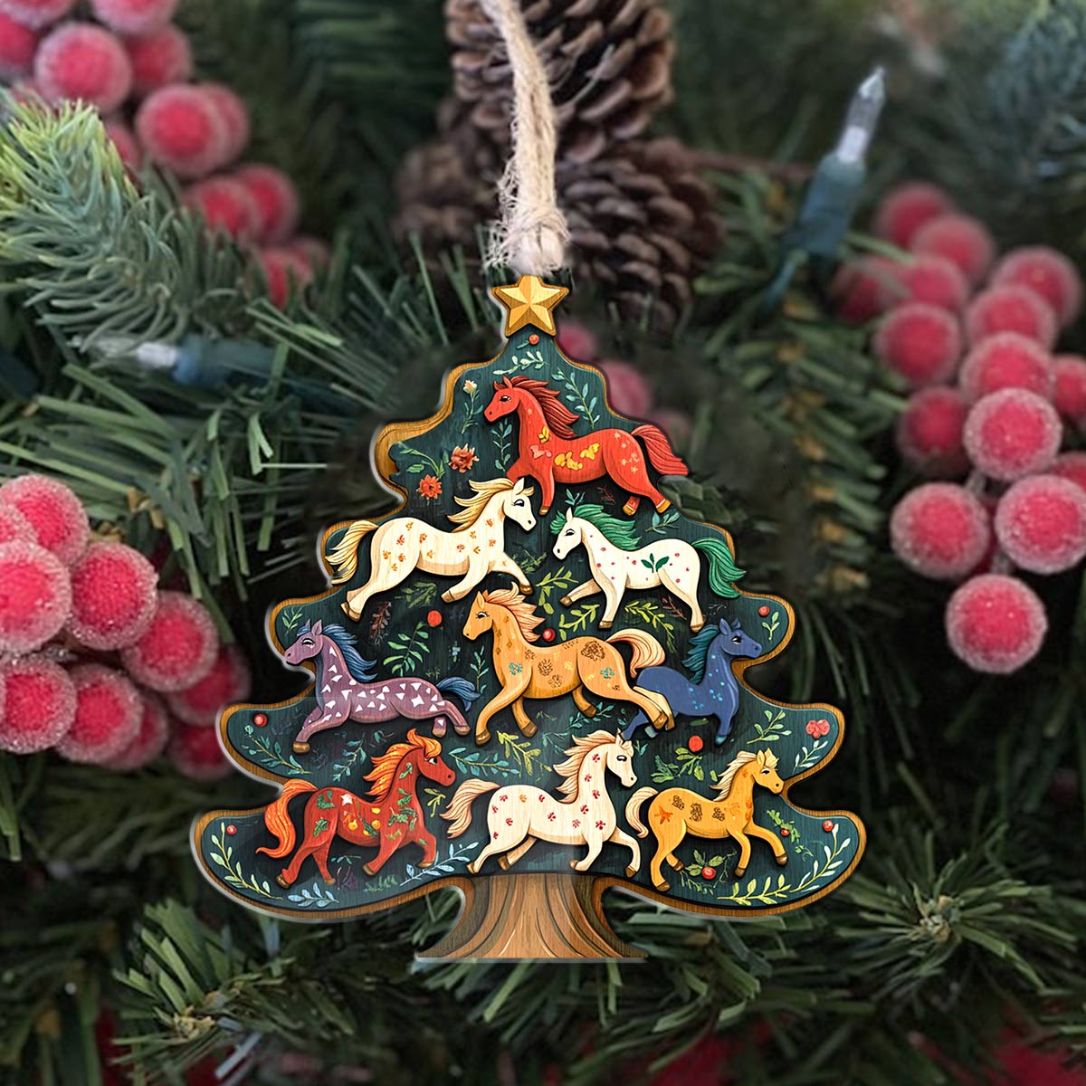 Shineful 2D Acrylic Ornament Charming Horses