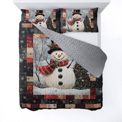 Shineful All Season Quilt 3-Piece Set Jolly Snowman