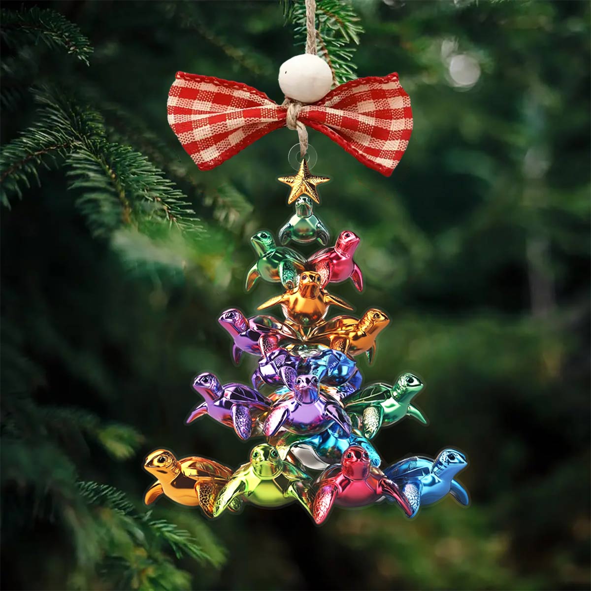 Shineful 2D Acrylic Ornament Amazing Sea Turtles Christmas Tree