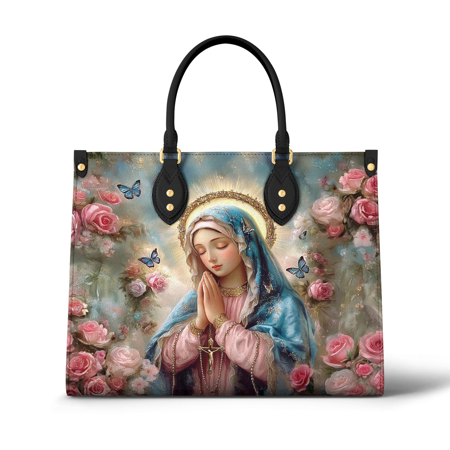 Glänzende Ledertasche Heiliger Rosenkranz