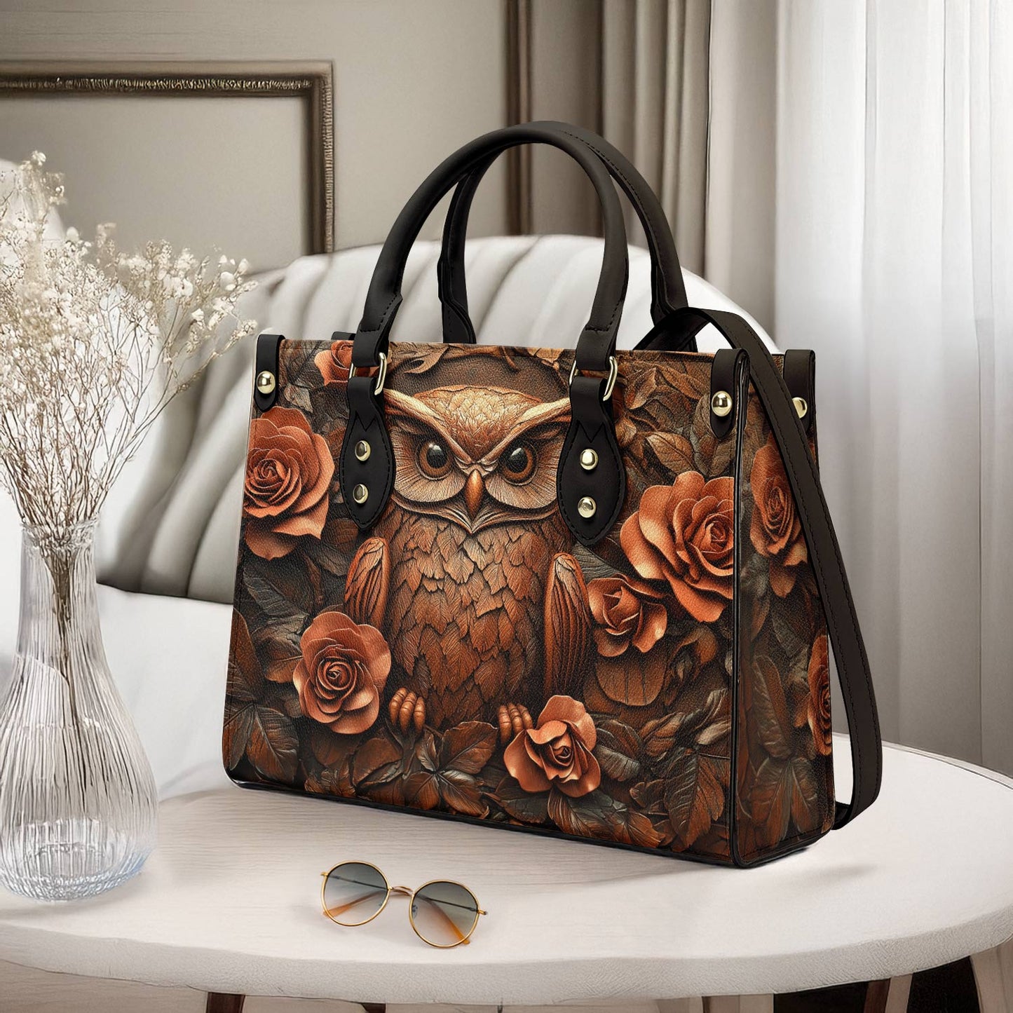 Shineful Leather Bag - Amber Rose Owl