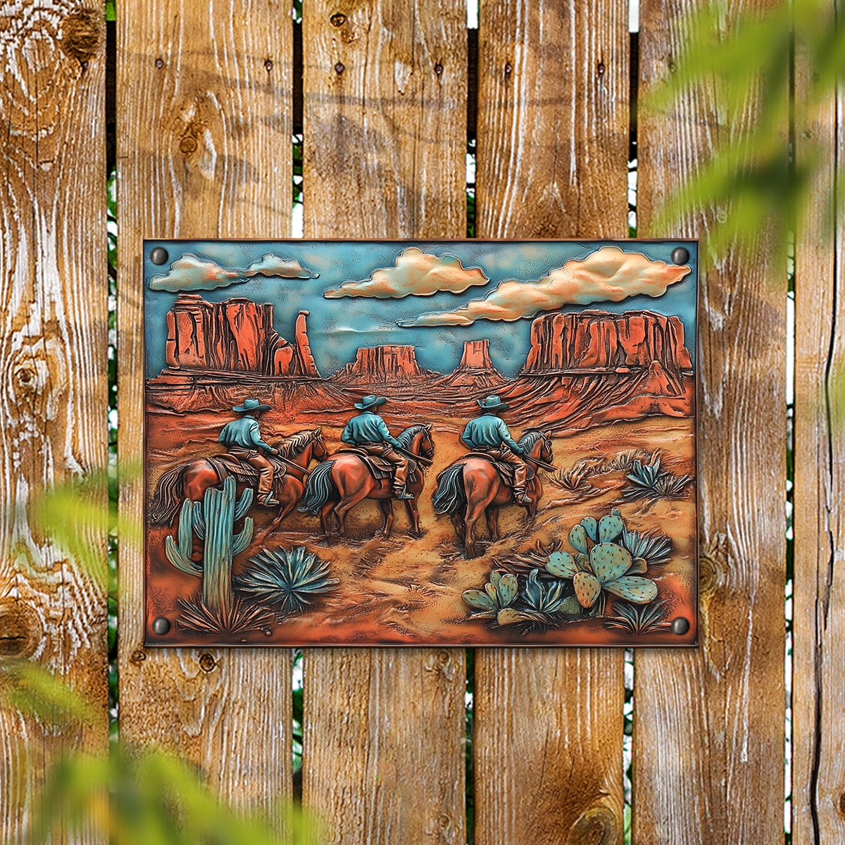 Shineful 2D Metal Sign Desert Trail Cowboy