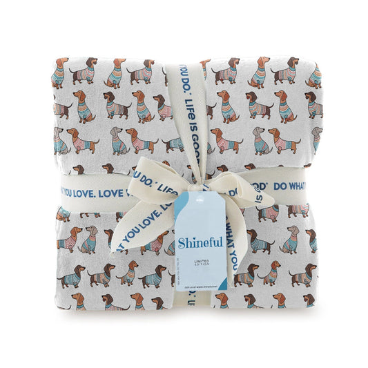 Shineful Fleece Blanket Playful Dachshunds