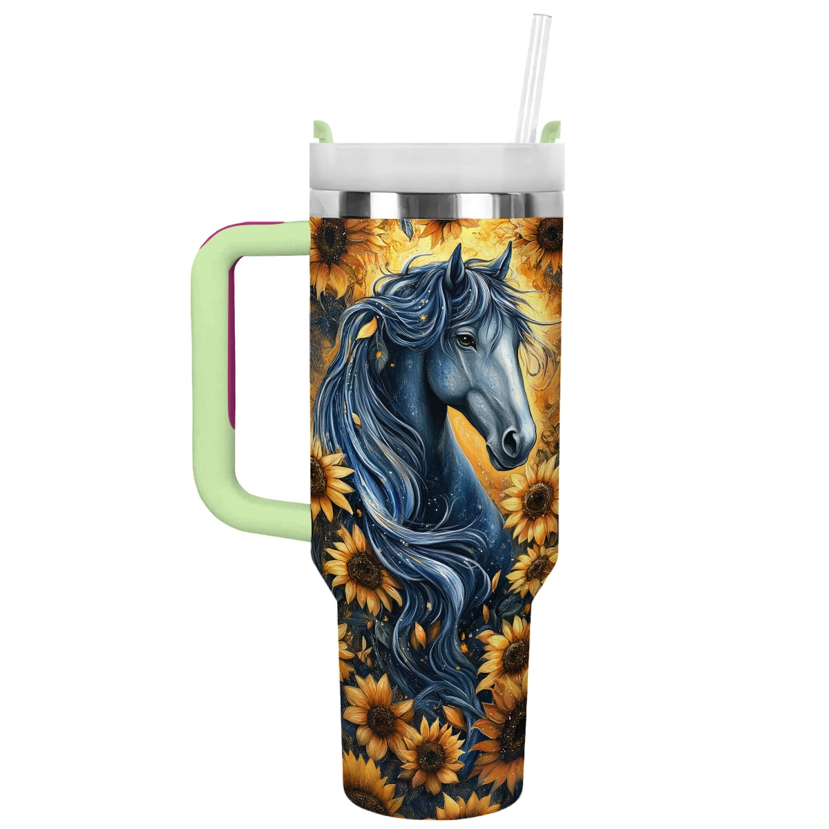 Shineful Tumbler Personalized Sunflower Spirit Horse