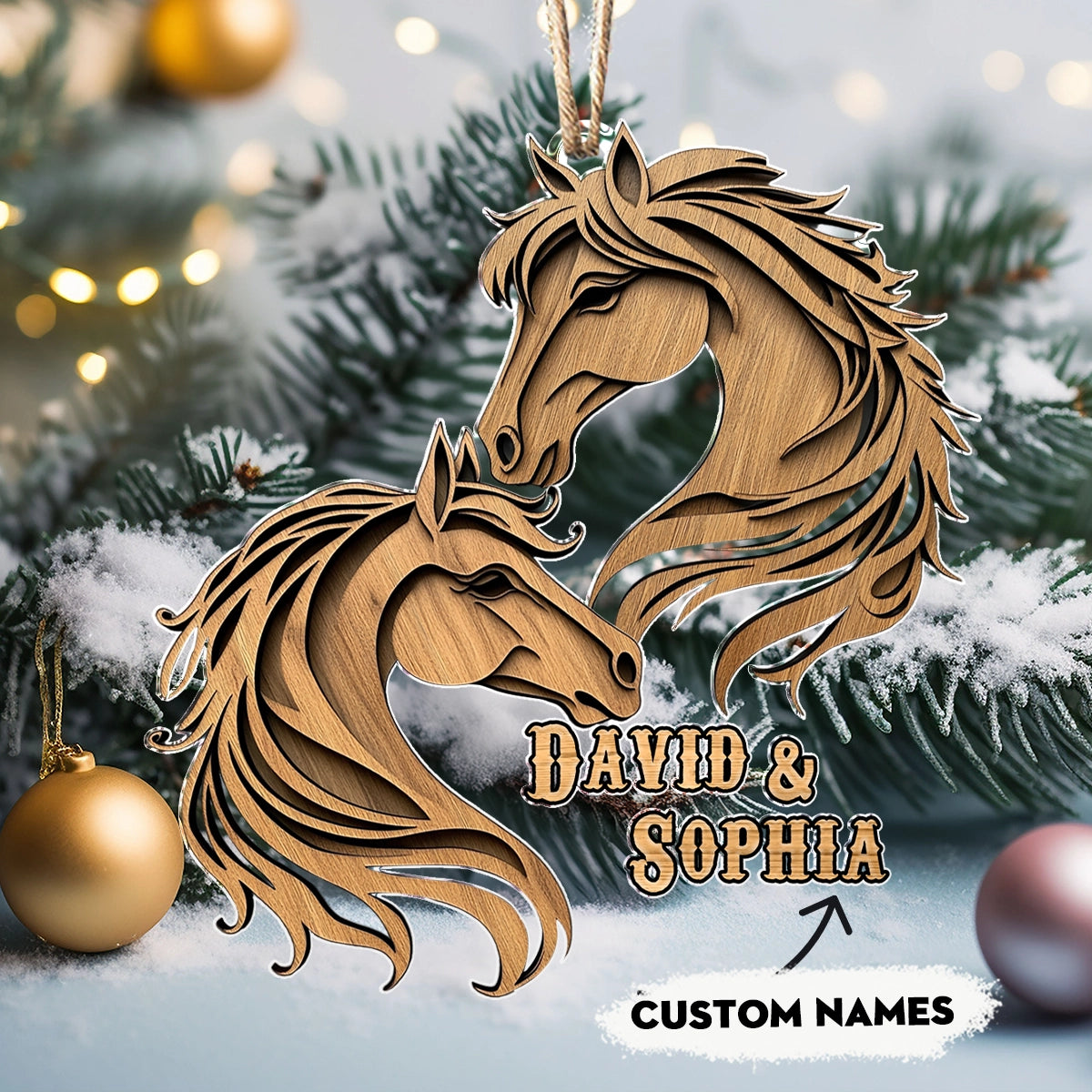 Shineful 2D Acrylic Ornament Personalized Eternal Love Horse