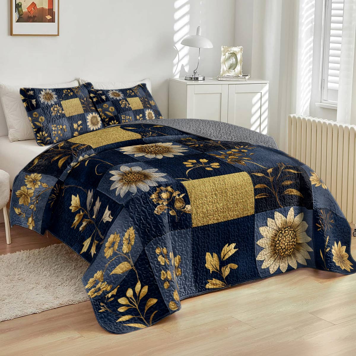 Shineful All Season Quilt 3-Piece Set Sunflower Splendor