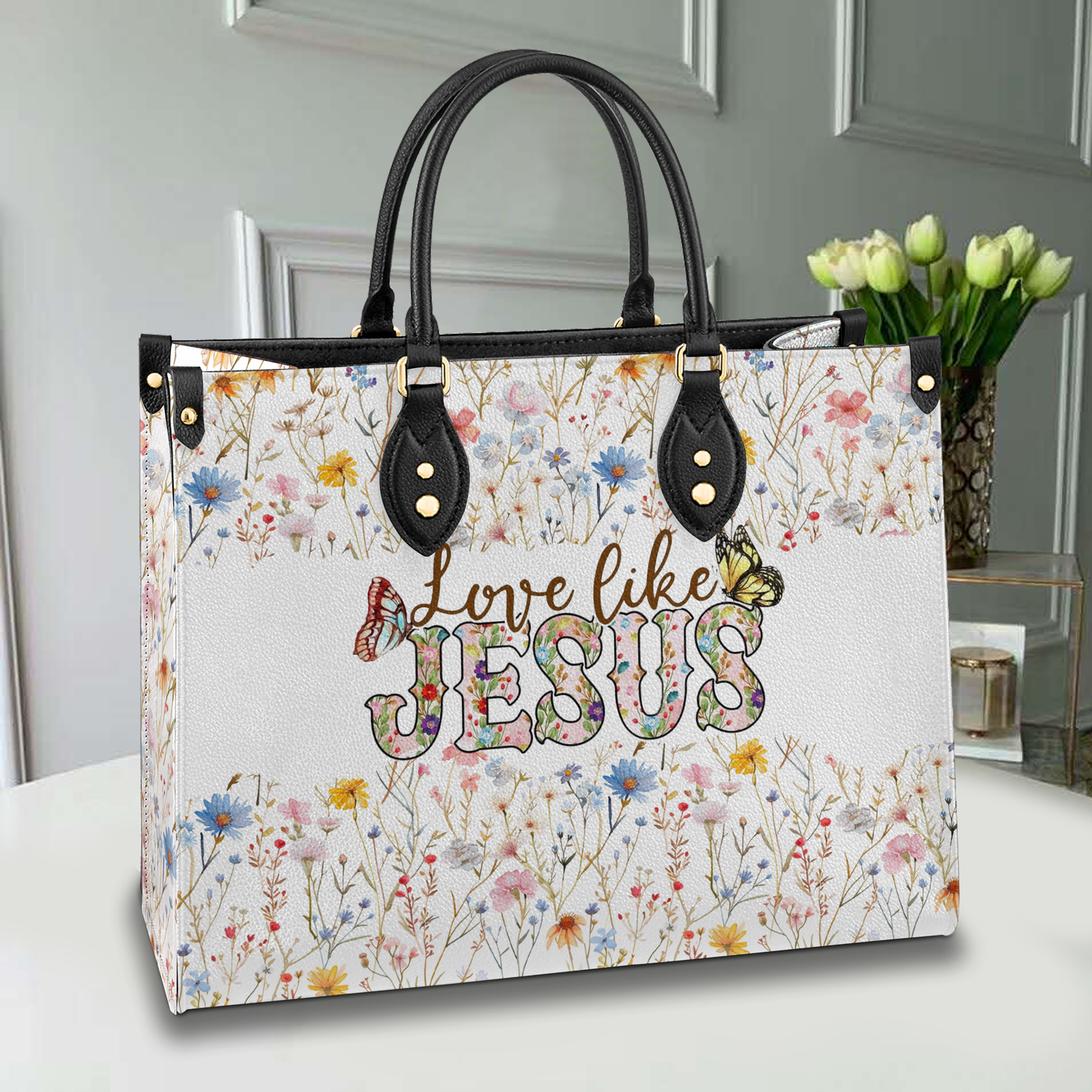 Sac en cuir brillant Blooming Faith