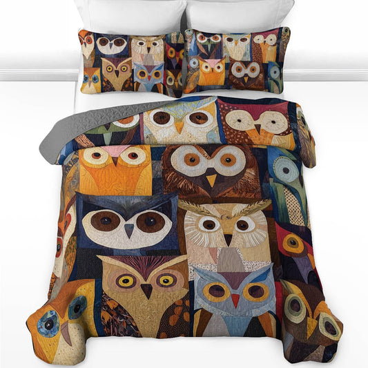 Shineful All Season Quilt 3-teiliges Set - Hoots of Harmony