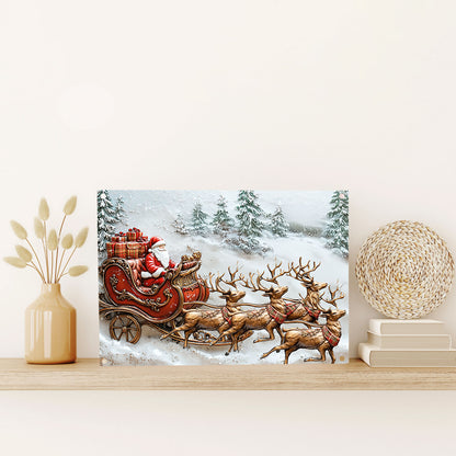 Shineful 2D Metal Sign Santa’s Magical Sleigh