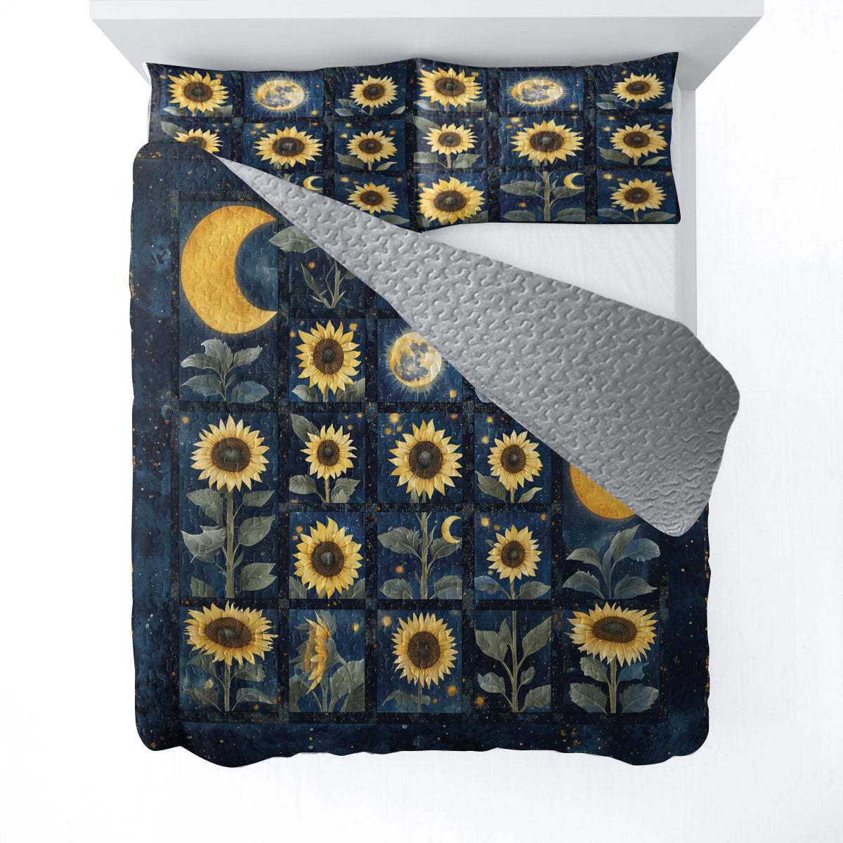 Shineful All Season Quilt 3-Piece Set Celestial Sunflower