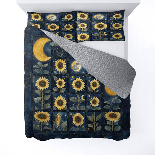 Shineful All Season Quilt 3-teiliges Set Celestial Sunflower