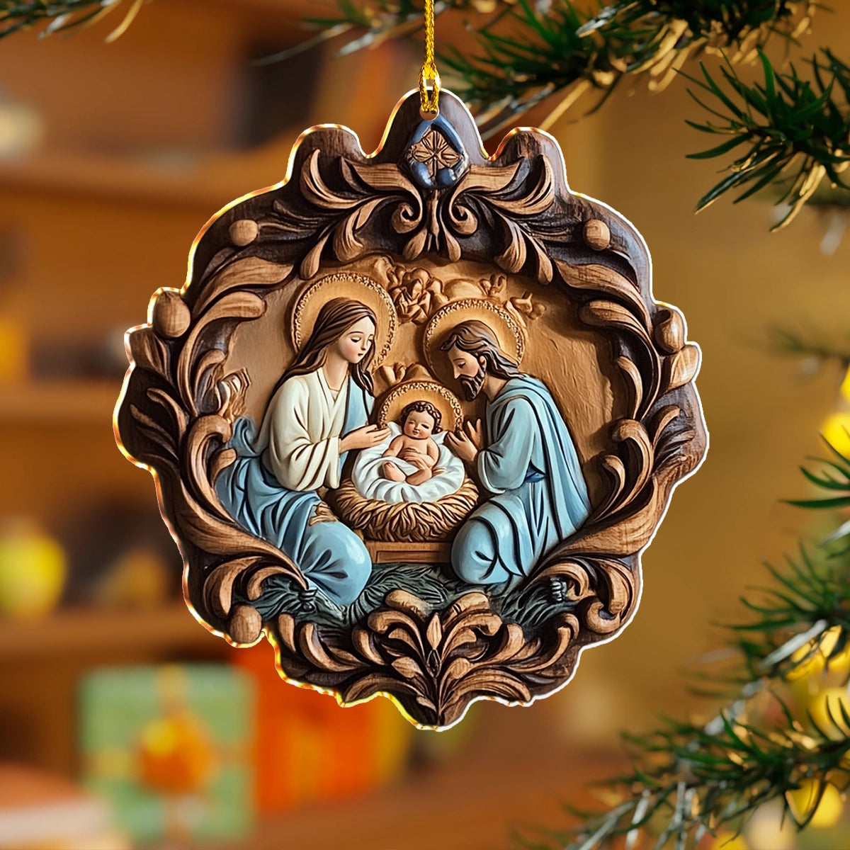 Shineful 2D Acrylic Ornament Sacred Nativity Scene