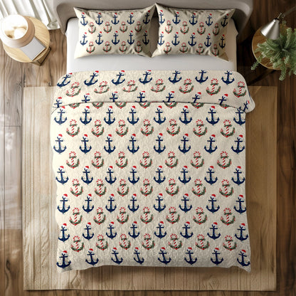 Shineful All Season Quilt 3-Piece Set - Sailing Holiday Anchors Aweigh