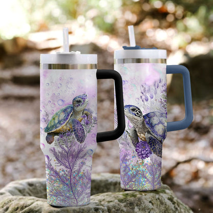 Shineful Tumbler Purple Sea Turtles