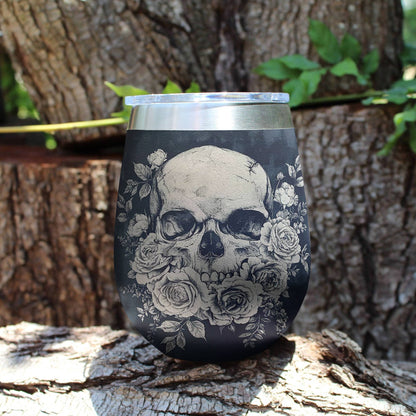 Shineful Wine Tumbler Skull Lovely