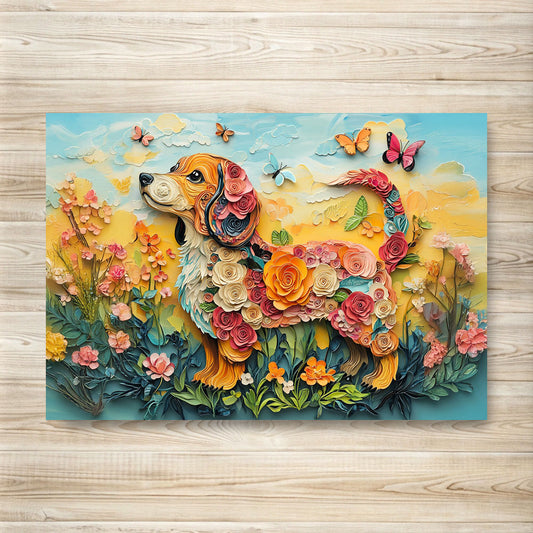 Shineful 2D Metal Sign Dachshund Floral