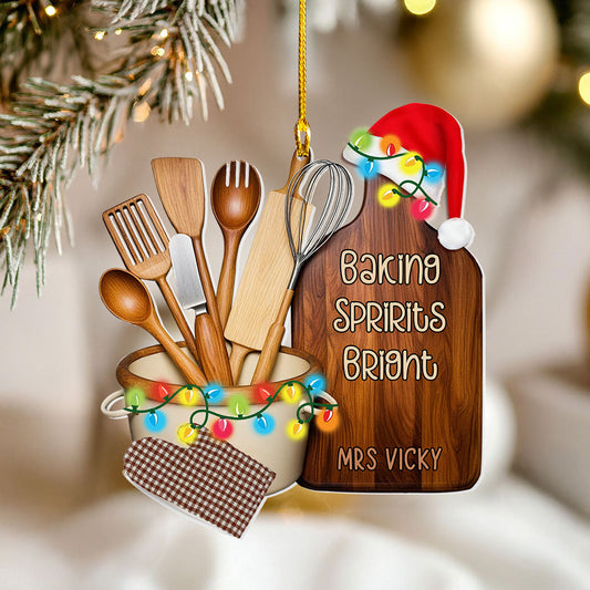 Shineful Personalized 2D Acrylic Ornament Baking Spirits Bright