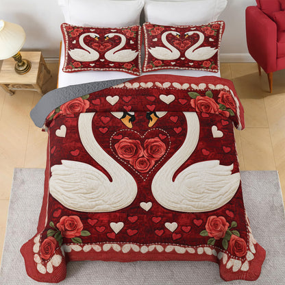 Shineful All Season Quilt 3-Piece Set Swansong Of Love