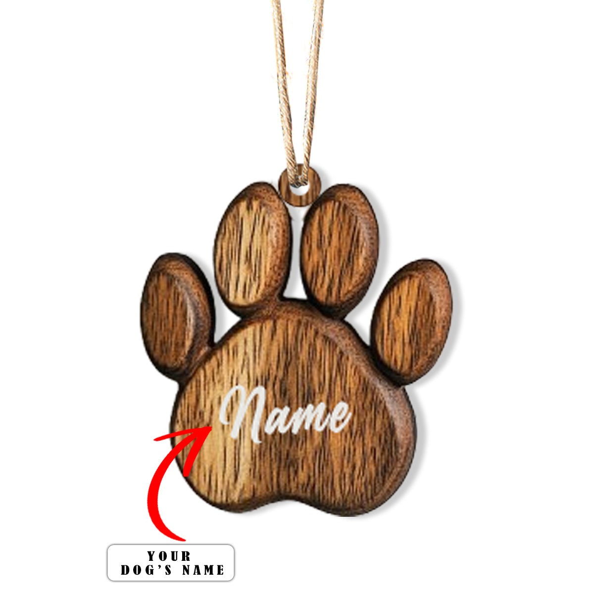 Shineful Personalized 2D Acrylic Ornament - Paw Print