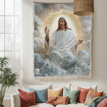 Shineful Woven Tapestry Throw Blanket Divine Light of Peace