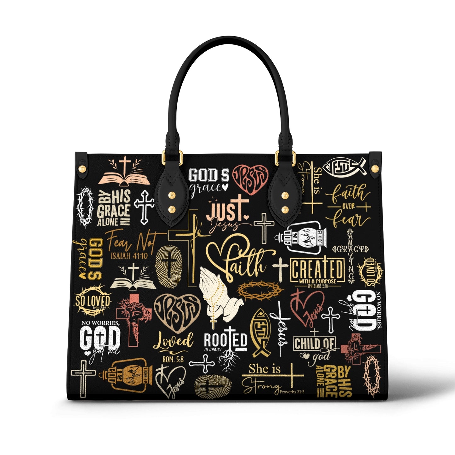 Shineful Leather Bag Blessed & Bold Scripture