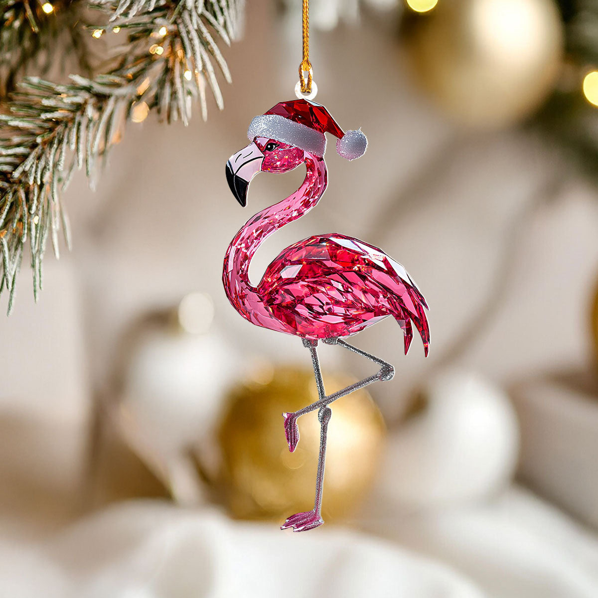 Shineful 2D Acrylic Ornament Crystal Flamingo