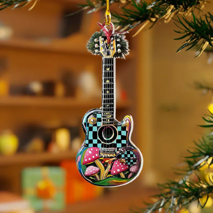 Shineful 2D Acrylic Ornament Hippie Peace Guitar