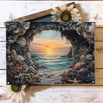 Shineful 2D Metal Sign Ocean Oasis