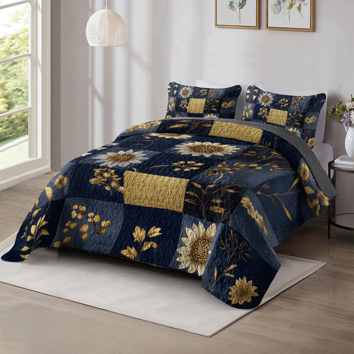 Shineful All Season Quilt 3-Piece Set Sunflower Splendor