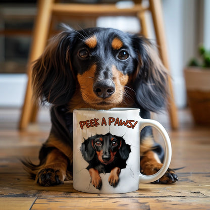 Shineful Ceramic Mug Peek-a-Boo Dachshund