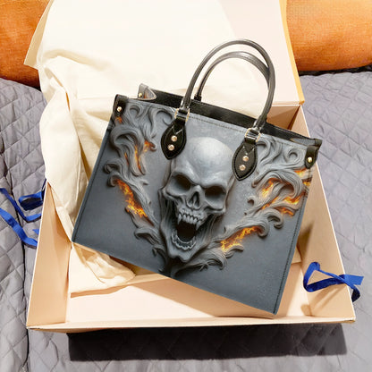 Shineful Leather Bag Skull Burning Soul