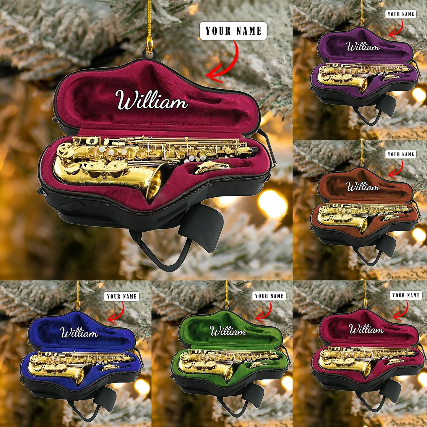 Shineful 2D Acrylic Ornament Personalized Saxophone Collection