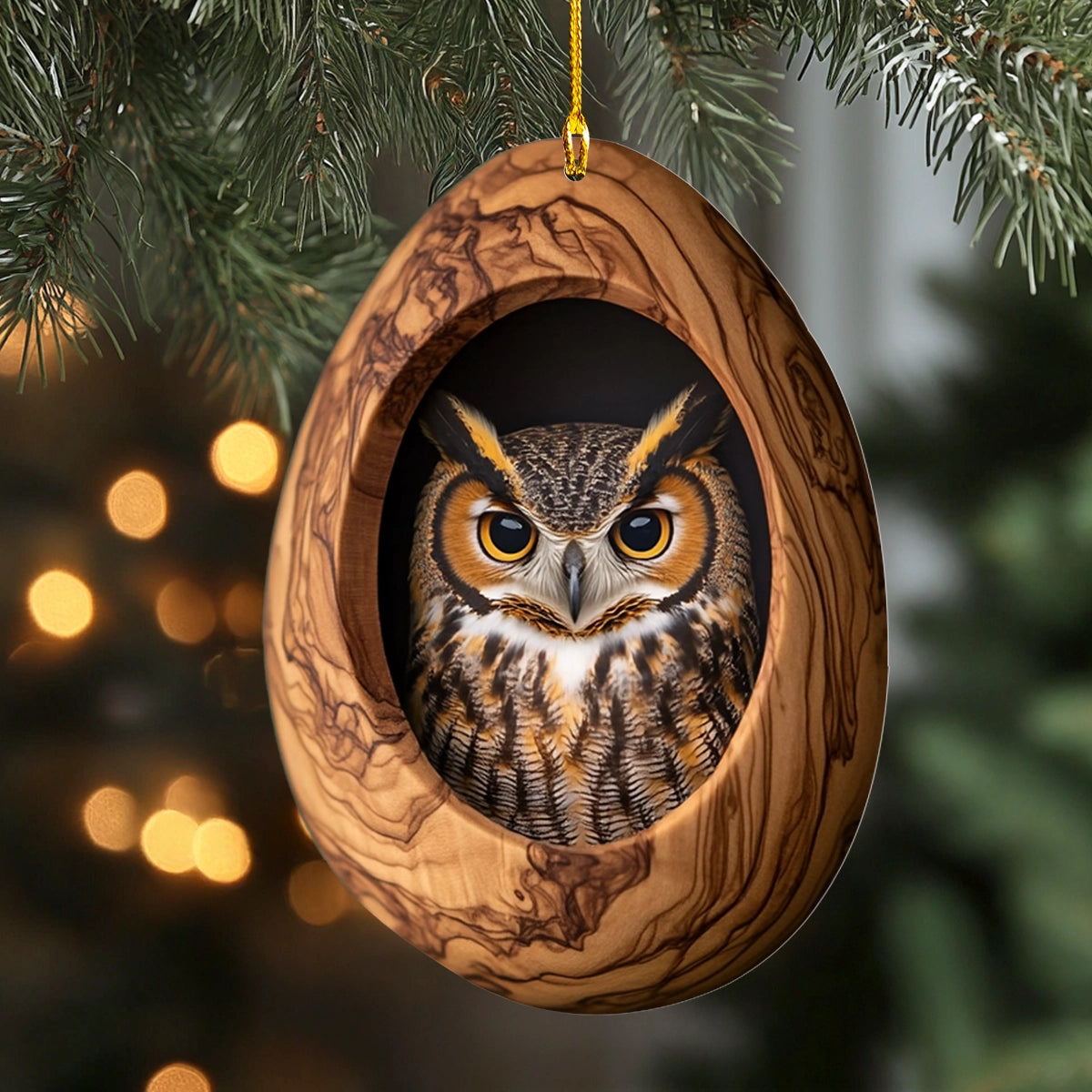 Glänzendes 2D-Acryl-Ornament Mystic Owl Nest 