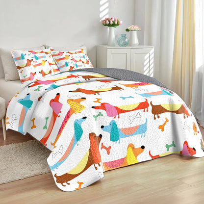 Shineful All Season Quilt 3-Piece Set Lovely Dachshund