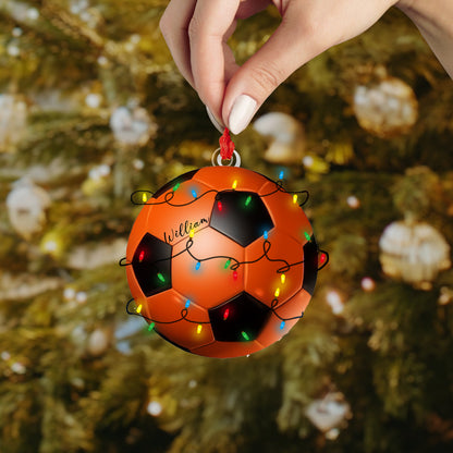 Glänzendes 2D-Acryl-Ornament - Personalisiertes Fußball-Weihnachten