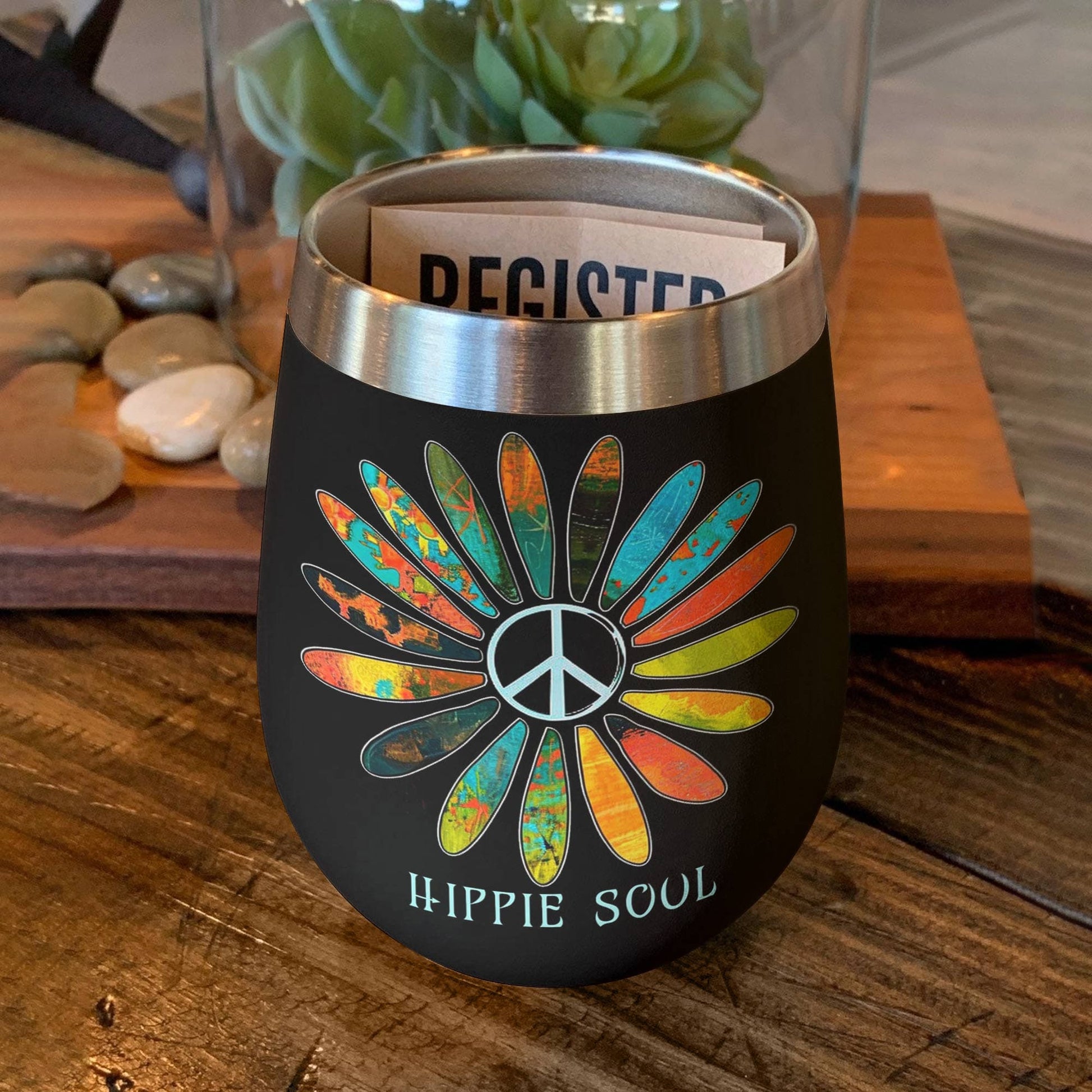 Hippie 12 Oz Shineful™ Wine Tumbler Soul Tl10 12Oz