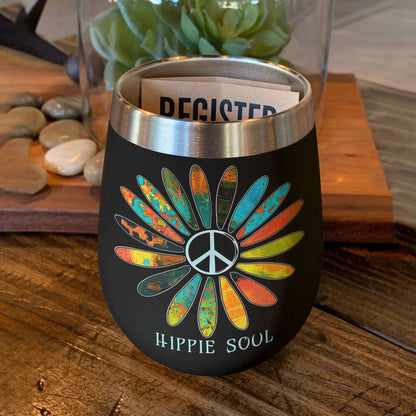 Hippie 12 Oz Shineful™ Wine Tumbler Soul Tl10 12Oz