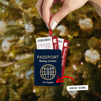 Shineful Personalized 2D Acrylic Ornament - Personalized Reading Passport