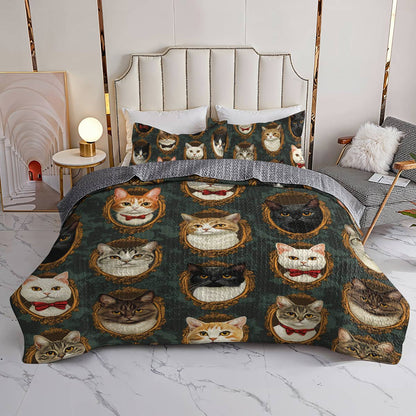 Shineful All Season Quilt 3-Piece Set Aristocratic Cats