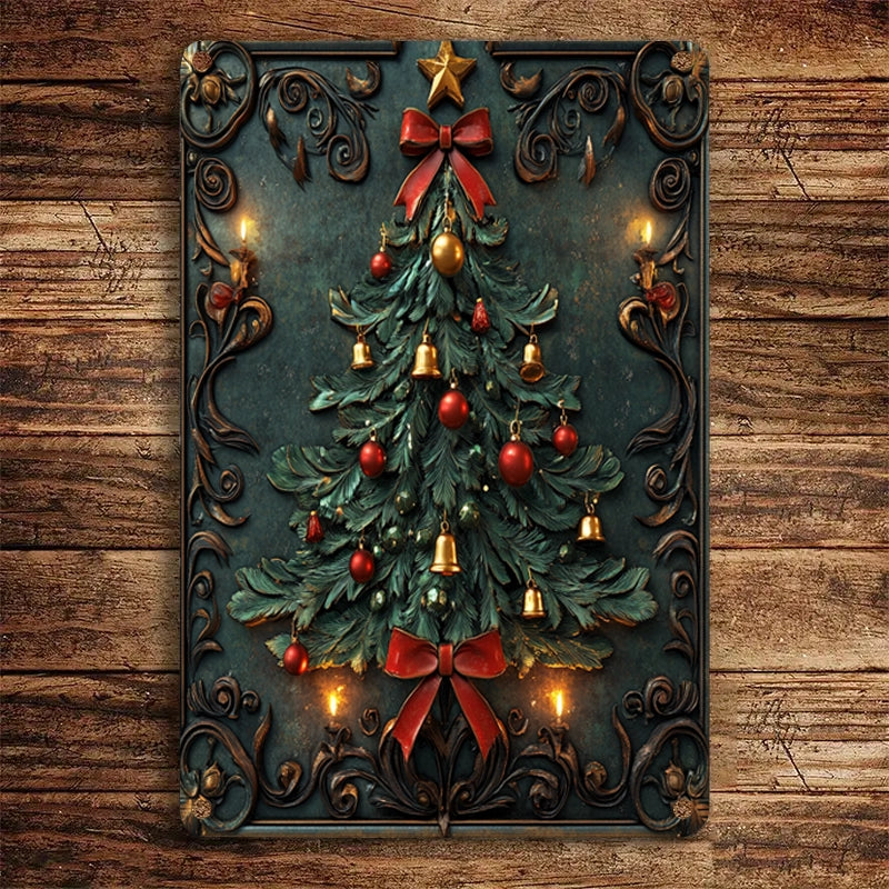 Shineful 2D Metal Sign Vintage Elegance Christmas Tree