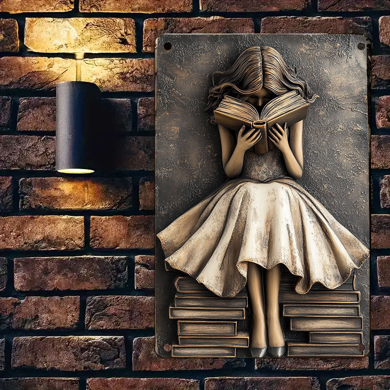 Shineful 2D Metal Sign Just A Girl Who Loves Books