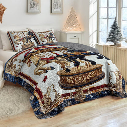 Shineful All Season Quilt 3-Piece Set - Holiday Carousel Dreams