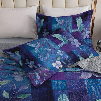 Shineful All Season Quilt 3-Piece Set - Hummingbird Garden Bliss